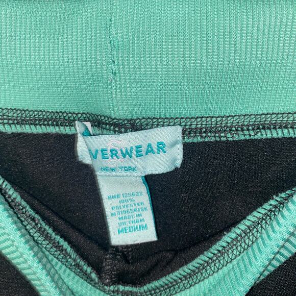 Silverwear Black Seafoam Green Straight Leg Track Sweatpants Women's Size Medium - Picture 4 of 5